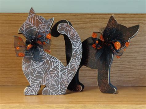 Halloween Decor Fall Decor Black Cat Decor Scaredy Cats