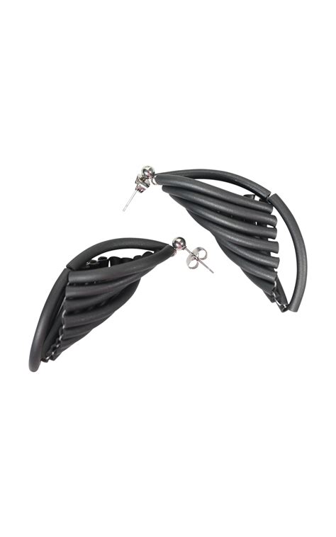 Rosalba Galati Vella Pvc Earring – Zebrano | Designer Clothing NZ