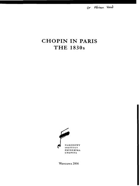 CHOPIN IN PARIS THE 1830s PDF | PDF | Interval (Music) | Rhythm