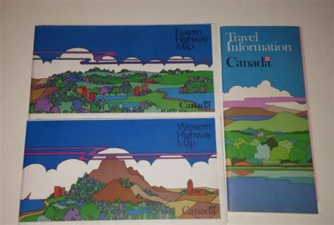 VINTAGE CANADA EASTERN & Western Highway Road Maps Travel Information ...