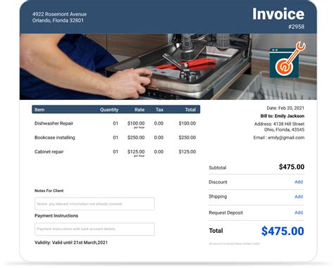 Download Free Appliance Repair Invoice Templates | InvoiceOwl