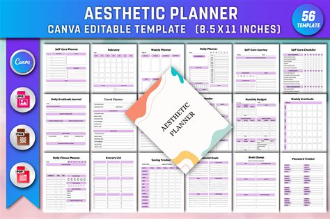 Editable Aesthetic Planner Canva KDP Graphic by DESIGN DEXTERITY · Creative Fabrica