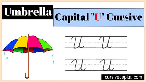 Capital U in Cursive Worksheet and Tutorial