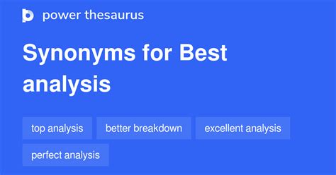 Best Analysis synonyms - 9 Words and Phrases for Best Analysis