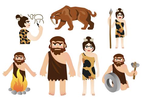 CAVEMAN CLIPART Neanderthal Stone Age Clip Art Printable Cave - Etsy UK