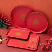 Red Chinese Wedding Dessert Plate Tray Food - Temu