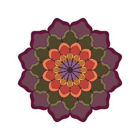 Premium Vector | Mandala colored floral round pattern colorful geometric symmetrical flower.