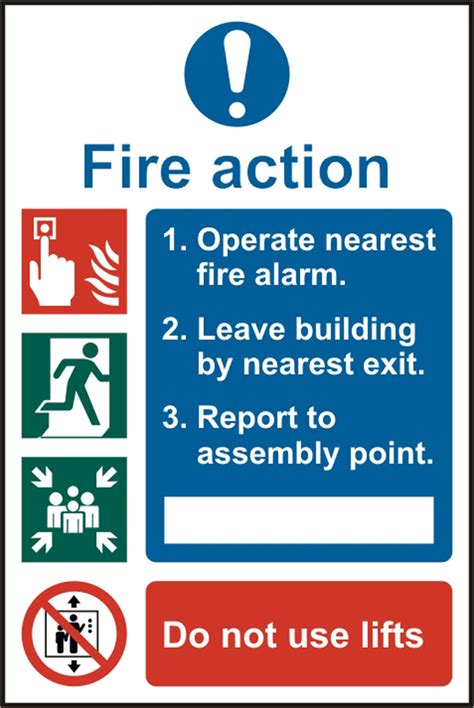 BSS13843 - FIRE ACTION PROCEDURE SIGN @ Beeswift - Focused on Safety