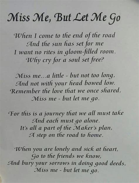 a piece of paper with writing on it that says miss me, but let me go