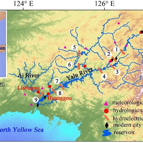 Yalu River On East Asia Map - Fritto