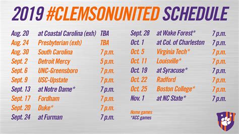 Men’s Soccer Announces 2019 Schedule – Clemson Tigers Official ...