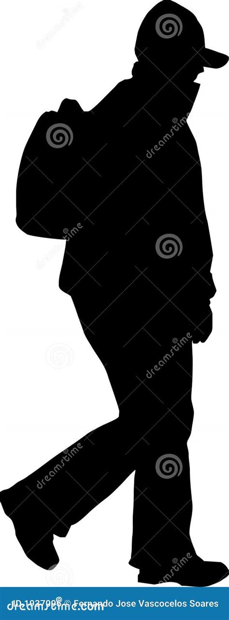 Silhouette With Backpack Royalty Free Stock Image - Image: 1937096