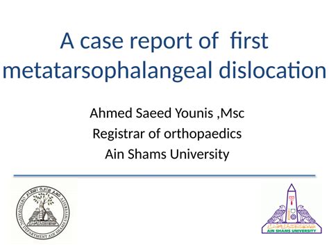 (PDF) First metatarsophalangeal dislocation: a case report