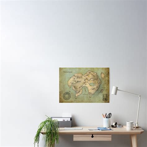 "Peter Pan Neverland Map" Poster for Sale by c3dots | Redbubble