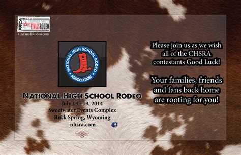 The National High School Rodeo Finals is underway - Congrats to ALL of the CHSRA Qualifiers ...