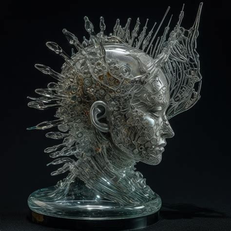 Premium AI Image | A close up of a sculpture of a woman with a head of hair generative ai