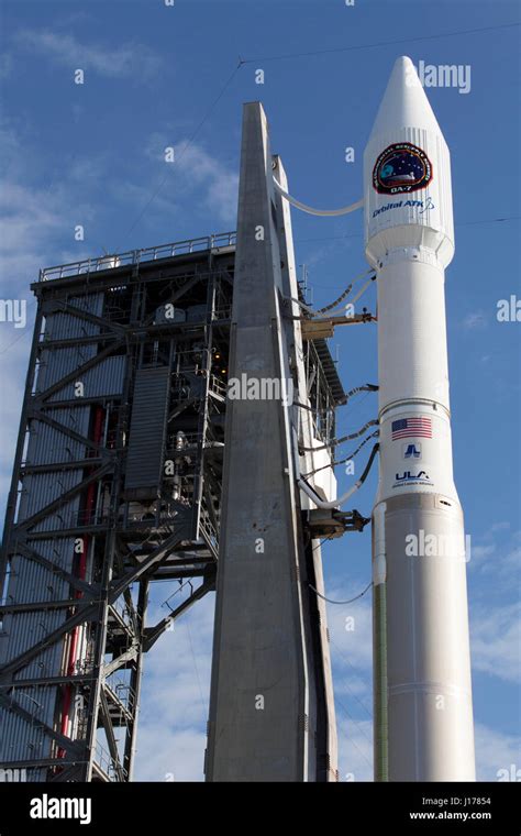 The United Launch Alliance Delta V rocket with the Orbital ATK Cygnus pressurized cargo module ...