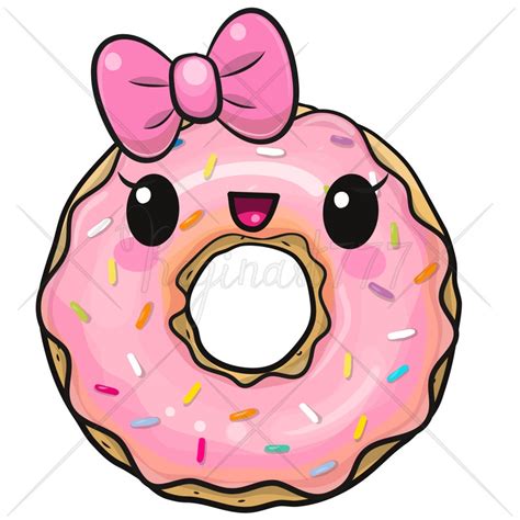 Cute Donut Clipart PNG Donut Clip Art Printable Funny Cute | Etsy