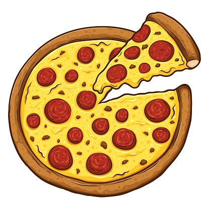 Whole Pan Pepperoni Pizza With Slice Stock Illustration - Download Image Now - Pepperoni Pizza ...