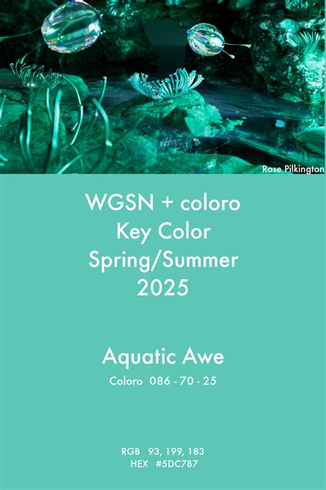 Key Color S/S 2025 Aquatic Awe - WGSN+coloro in 2024 | Color, Pantone ...