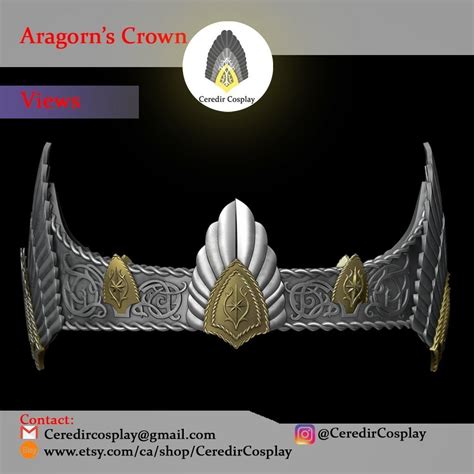 Aragorn Crown - King Elessar Crown 3D model 3D printable | CGTrader