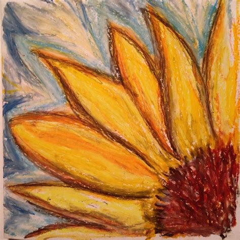 Sunflower - abstract oil pastel drawing by Onny @artbyonny | Pastel ...