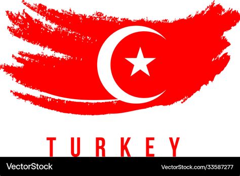 Turkey flag brush logo template design Royalty Free Vector