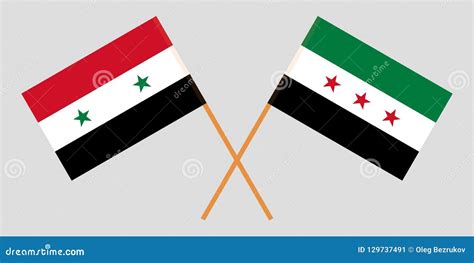 Crossed Flags Of Syrian Arab Republic And Syrian National Coalition ...