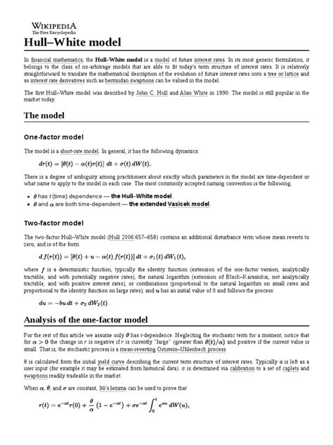 Hull-White Model | PDF | Financial Markets | Applied Mathematics