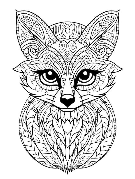 Premium Photo | Unicorn Animals Mandala coloring book page in black and white for Adults and Kids