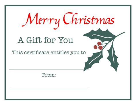 Christmas Gift Voucher Templates - 10 Free PDF Printables | Printa… | Christmas gift certificate ...