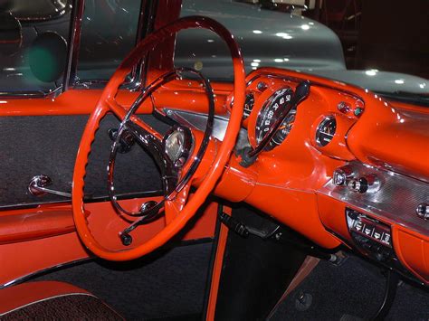 57 Chevy Bel Air interior Photograph by Ron Hayes