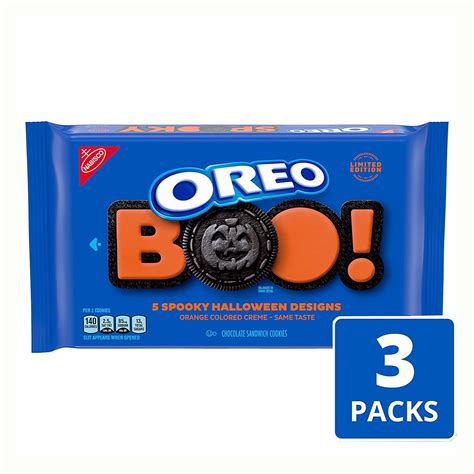 OREO Orange Creme Chocolate Sandwich Cookies Limited Edition Halloween 3-Pack Set