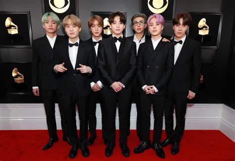 BTS Wears Custom Korean Tuxedos on the Grammys Red Carpet - Vogue