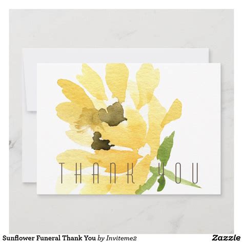 Sunflower Funeral Thank You | Funeral thank you cards, Funeral thank you, Custom holiday card