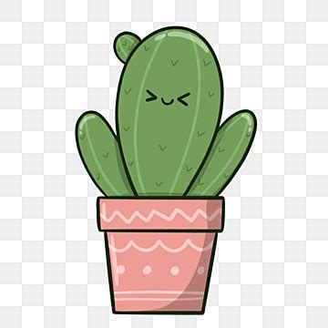 Cactus Sticker White Transparent, Cute Stickers Cartoon Cactus, Cute ...