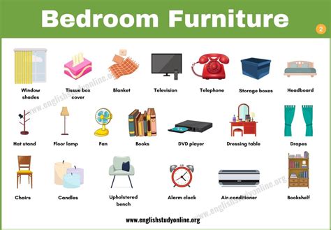 Bedroom Furniture: Wonderful List of 50+ Objects in The Bedroom - English Study Online