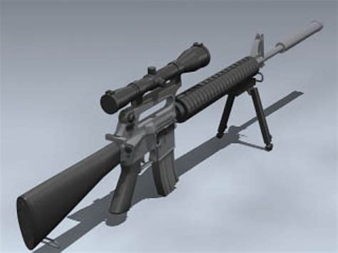 M16A2 Sniper Rifle 3d Model by Mesh Factory