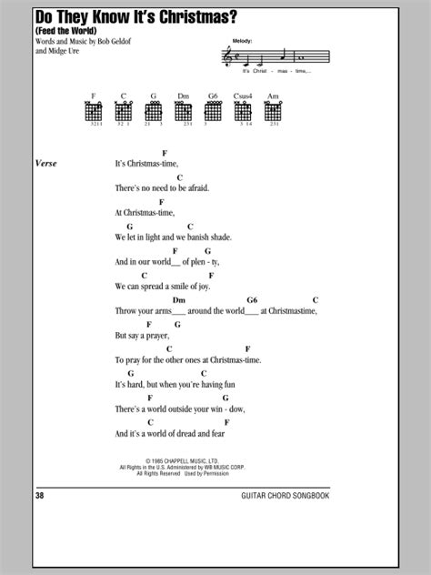 Do They Know It's Christmas? by Band Aid - Guitar Chords/Lyrics - Guitar Instructor