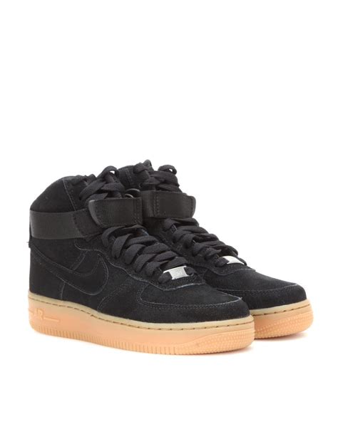 Nike Air Force 1 Suede High-top Sneakers in Black | Lyst UK