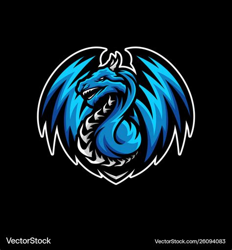 Dragon esports logo design dragon mascot gaming Vector Image