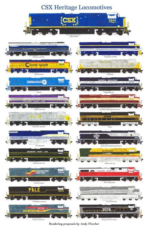 csx heritage units drawings - beachscenewallpaperforcomputer