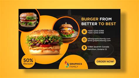 Free Burger Promo Banner Design – GraphicsFamily