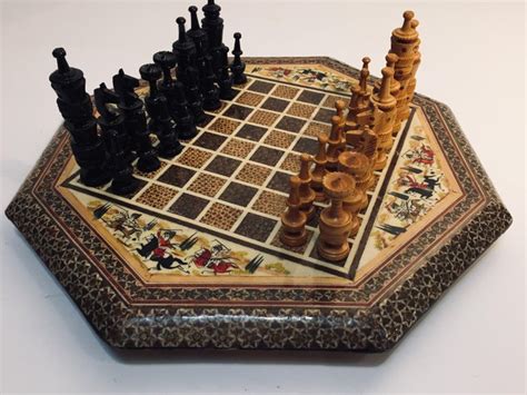 Persian Octagonal Backgammon and Chess Game at 1stDibs | persian chess