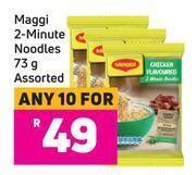 Maggi 2 minute noodles assorted-for 10 x 73g offer at Game