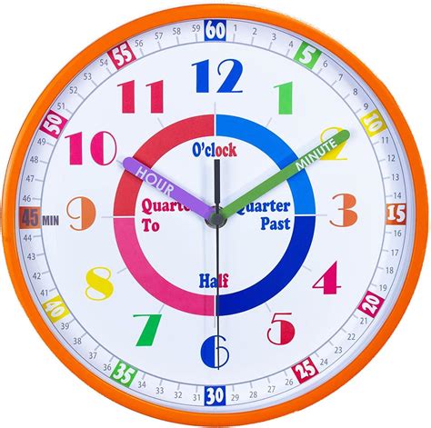 Amazon.com: Telling Time Teaching Wall Clock,Learning Wall Clock for ...