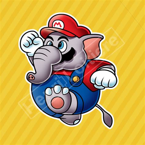 Super Mario Bros. Wonder Sticker Elephant Mario - Etsy