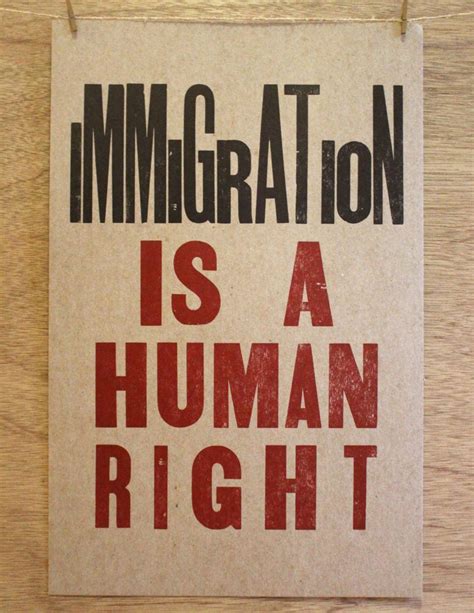 Immigration is a Human Right print - Entangled Roots Press | Print, Human rights, Letterpress ...