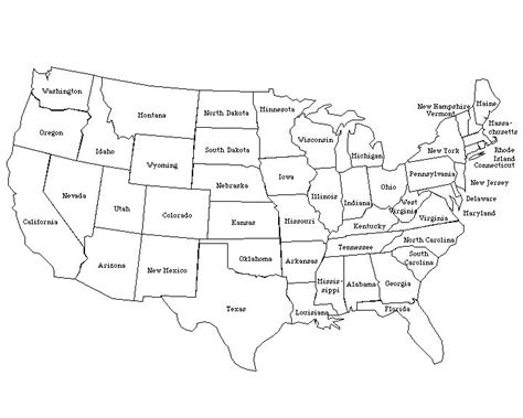 50 States Printable Map