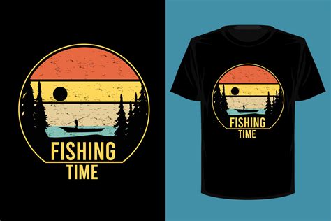 Fishing time retro vintage t shirt design 6360705 Vector Art at Vecteezy